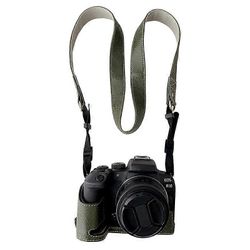 Tyyppi A Canon EOS R10 Buffalo Texture PU -nahkainen pohjakotelo puolirunkokameran kansi Monivärinen Style A