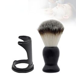 Barberbørste Nylon Hår Sort Håndtag Salon Barber Sæbe Skummende Brush