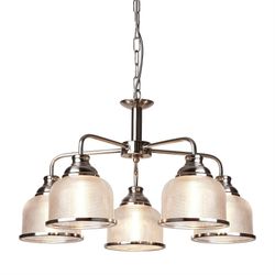 Searchlight Lighting Bistro 5 Let flerarmsloft vedhæng Sølv, Hvid, E27