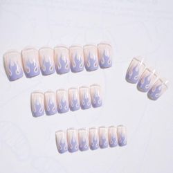 Grape Pp 24 Pak Presse Falske Negle Flamme Kiste Firkantet Akryl DIY Neglesalon