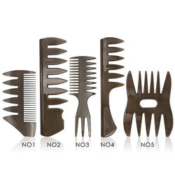 5 PCS Hair Comb Styling Set Barber Frisør Frisør Tilbehør, Anti-Statisk Hår børste til mænd Drenge