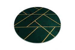 RugsX Eksklusiv EMERALD Carpet 1012 cirkel - glamour, stilfuld marmor, geometrisk flaske grøn / guld circle 120 cm