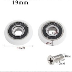 Sarja 8 varapyörää halkaisijaltaan 19 mm: n suihkuovelle