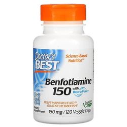 Doctor's Best Lääkärin paras Benfotiamiini BenfoPure 150mg Vcaps 120: n kanssa