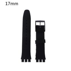 Swatch 16/17/19/20mm nauhalle hengittävät hienkestävät naarmuuntumattomat nauhat Musta M