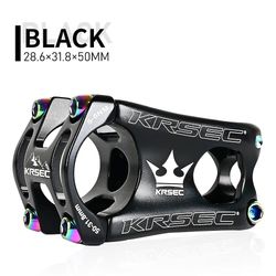 Krsec 31.8*28.6*50mm Mountainbike Cykling Aluminium Alloy Styr Stemcnc Cykel Stem Mtb Cross Country Road Bike Tilbehør Sort