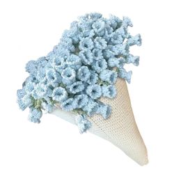 DIY käsinkudottu kukkakimppupeitto, pehmeä kevyt romanttinen neulottu kaksitoiminen kodin sisustus käsityöläisille Sininen