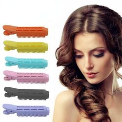 2pcs Hair Curler Clips Klemmer Rødder Perm Stænger Styling Rollers Fluffy Diy Hair Tools Hair Root Volume Clip Hår klip til kvinder Orange