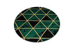 RugsX Eksklusiv EMERALD Carpet 1020 cirkel - glamour, stilfuld marmor, trekanter flaske grøn / guld circle 120 cm
