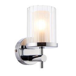 Endon Collection Lighting Britton 1 Lys Badeværelse Væg Light Chrome IP44 med klar kruset glas, G9