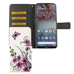 König Telefonetui til Nokia G10 / G20 Case Cover Beskyttelsesetui Beskyttelsesetui Bookstyle Ny Lotus blomst hvid