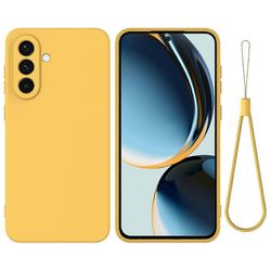 Samsung Galaxy A26 5G -kotelolle nestemäinen silikoni puhelimen takakansi käsihihnalla - keltainen Monivärinen Yellow