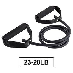 Yoga Pull Rope Elastisk Fitness Motion Motion Resistance Tube Band med håndtag Sort