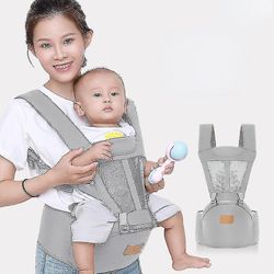 Tianzun Ergonomisk bärsele Baby Kangaroo Barn höftstol Verktyg Babyhållare Sling Wrap Ryggsäckar Baby Travel Activity Gear Grå