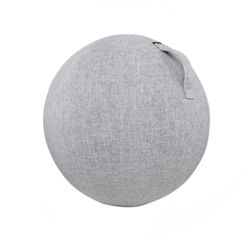 Dammsäker anti-slid exercise ball cover bomull lin Praktisk fin stickad yoga bollskydd för hemmet Grått med vitt