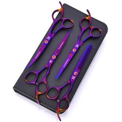 6.0inch Pet Gromming Saks Professionel rustfrit stål Blade Hund Cat Hair Cutting Barber Tools Lilla