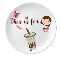 Drik Pearl Lk Te Mad Taiwan Moder Dessert Plate Dekorative Porcelæn 8 Tommer Dinner Home