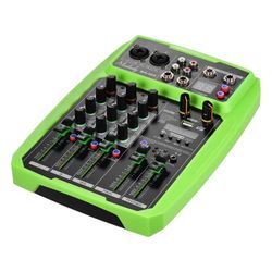 Allbestlife Muslady B4-mx Bærbar 4-kanals lydkort mixer lydmixer grøn eu plug
