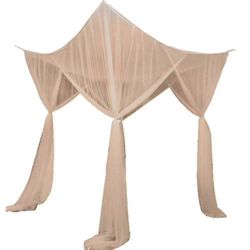 4 corner post bed katos full / queen / king size -vuode joululahjaksi beige