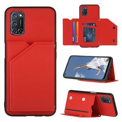 Gangxun Sag For Oppo A52/a72/a92 Vintage Cuir Cover Læder sag Kofanger - Rouge
