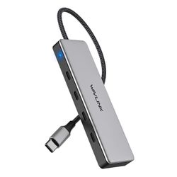 WAVLINK WL-UHP3411 10G tiedonsiirtokeskitin 4-in-1 Type-C - 4 USB-C 3.2 Gen2 -porttisovitin