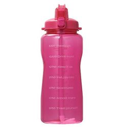 Lauwodun 2.2l Gradient Color Høj temperatur resistente Plastic Cup Straw Bounce Fitness Udendørs Sport Stor kapacitet Vandflaske rød