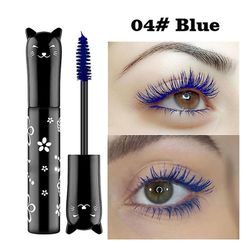 2stk Farverig Mascara Vandtæt Farve Øjenvipper Makeup 3d Fiber Lash Forlængelse blå