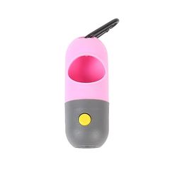 Pet Waste Bag Dispenser Hund agterstavn Tasker Dispenser Udendørs Bærbare Pet Trash Tasker Led Light Pink