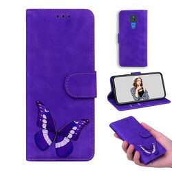 Etui til Motorola Moto G Play 2021 Butterfly Cover Premium Læder Magnetisk- Pink Lilla