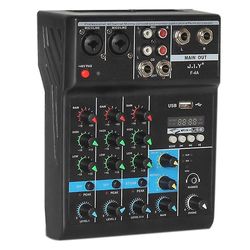 4-kanals Bluetooth Mixer Audio Mixing Dj-konsol med rumklangseffekt til hjemmet Karaoke Usb Stage Kt