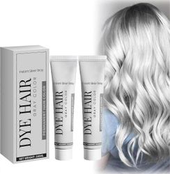 Harmaan hiusvärin, Harmaan hiusvärin kerma, Ammattimainen harmaan hiusvärin kerma, Pikavärin kerma hopeanharmaille hiuksille 2pcs