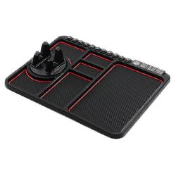 Bil instrumentbræt Anti Slip Mat Pad Gps mobiltelefon holder stå nummerplade tilbehør Rød