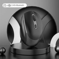 2.4GHz langaton hiiri Bluetooth 5.2 optiset hiiret vastaanottimella RGB 1600DPI 4 painiketta hiljainen hiiri USB ladattavat pelihiiret tietokoneell...