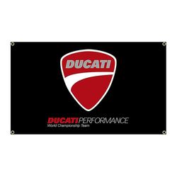 Ducati Performance moottoripyörälippu polyesteripainettu kilpajoukkueen banneri Koti- tai ulkosisustus B 60 x 90cm