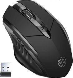 Mintian langaton hiiri, 2.4G ladattava langaton ergonominen ergonominen optinen hiiri USB nanovastaanottimella kannettavalle tietokoneelle MacBook ...