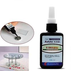 50ml K-300 UV-liimaa, kovettuva liima, läpinäkyvä kristallilasin liimaus- ja korjausnestemäinen liima