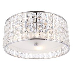 Endon Collection Lighting Belfont 3 Lys Badeværelse Flush Loft Light Chrome, Clear Crystal Detalje IP44, G9