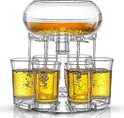 6 Shot Glas Dispenser Og Glas Halloween Shot Briller Sæt 32oz Spiritus Dispenser Til Hjem Bar Tilbehør