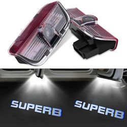 2stk Velkommen Logo Laser Bil Dørlampe Projektor Lampe Led høflighed Lys For Skoda Superb 2009-2018 Mk2 Mk3 Fremragende tilbehør A