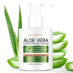 Natural Aloe Vera & Vitamin C Moisturizing Cream - Intensiivinen kosteuttava, kirkastava ja ikääntymistä ehkäisevä hoito | 150 ml hyaluronihappoa j...