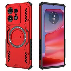 Motorola Edge 50 Pro 5G magneettikotelo Butterfly Armor ontto lämmönpoisto PC + TPU-puhelimen kansi Punainen