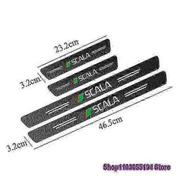 Moottoriajoneuvojen osat 4kpl hiilikuituinen auton oven kynnystarra Skoda Kamiq Octavia Kodiaq Rapid Superb Fabia Karoq Scala MK1 MK2 MK3 RS