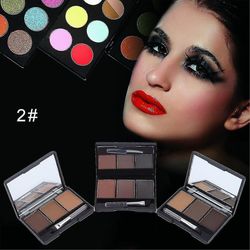 3-farve øjenbryn Pulver Palette Makeup skygge med brush spejlkasse øjenbryn