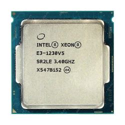 Xeon E3-1230V5 -suoritin - kanta LGA 1151 4 ydintä, 8 säiettä, 3,4 GHz, 8 Mt, L3-välimuisti, 80 W.