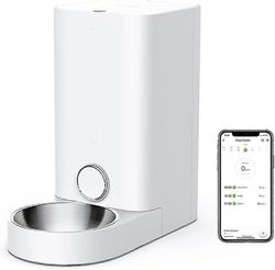 Automaattinen kissan syöttölaite, 2.4G automaattinen lemmikkieläinten syöttölaite kuivaruokatyöhön Alexan, App Controlin, Low Food & Blo: n kanssa