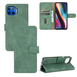 Etui til Motorola Moto One 5g Cover Premium læder med kortholder Flip Folio magnetisk etui Etui Coque - Sort Grøn