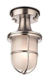 Firstlight Lighting Nautic 1 Light Udendørs Flush Light Nickel med matteret glas IP54, E27