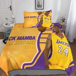 Kerota Kobe Bryant 3D-vuodevaatteet, 2 kpl LAL-vuodevaatteet Mikrokuitupussilakana ja tyynyliinat vetoketjusulkimella yhden tai kahden hengen vuode...