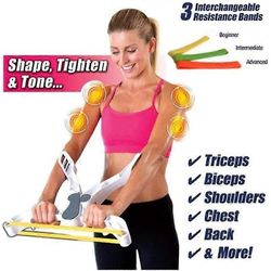 Wonder Arms Arm Exerciser Arm Training Equipment Kyynärvarren harjoittelija Käsivarsi Ylävartalon harjoituskone, jossa 3 nauhaa Valkoinen
