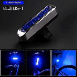 USB-ladattava pyörän valo maastopyörille, 5 LEDiä erittäin kirkas turvatakavalo edessä, yöajon varoitusvalo Sininen